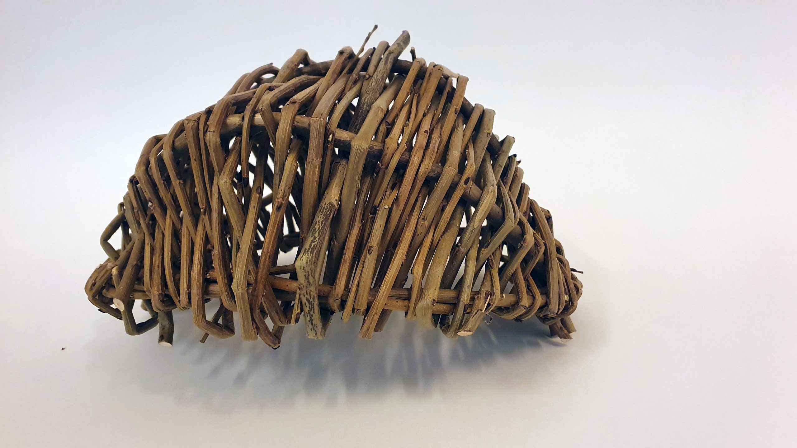 woven turtle shell shaped willow mound
