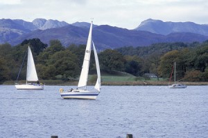 yacht on lake