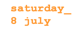 Events on Saturday 8 July