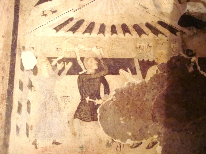 Photograph of one of the murals of the church of S. Andrea Priu