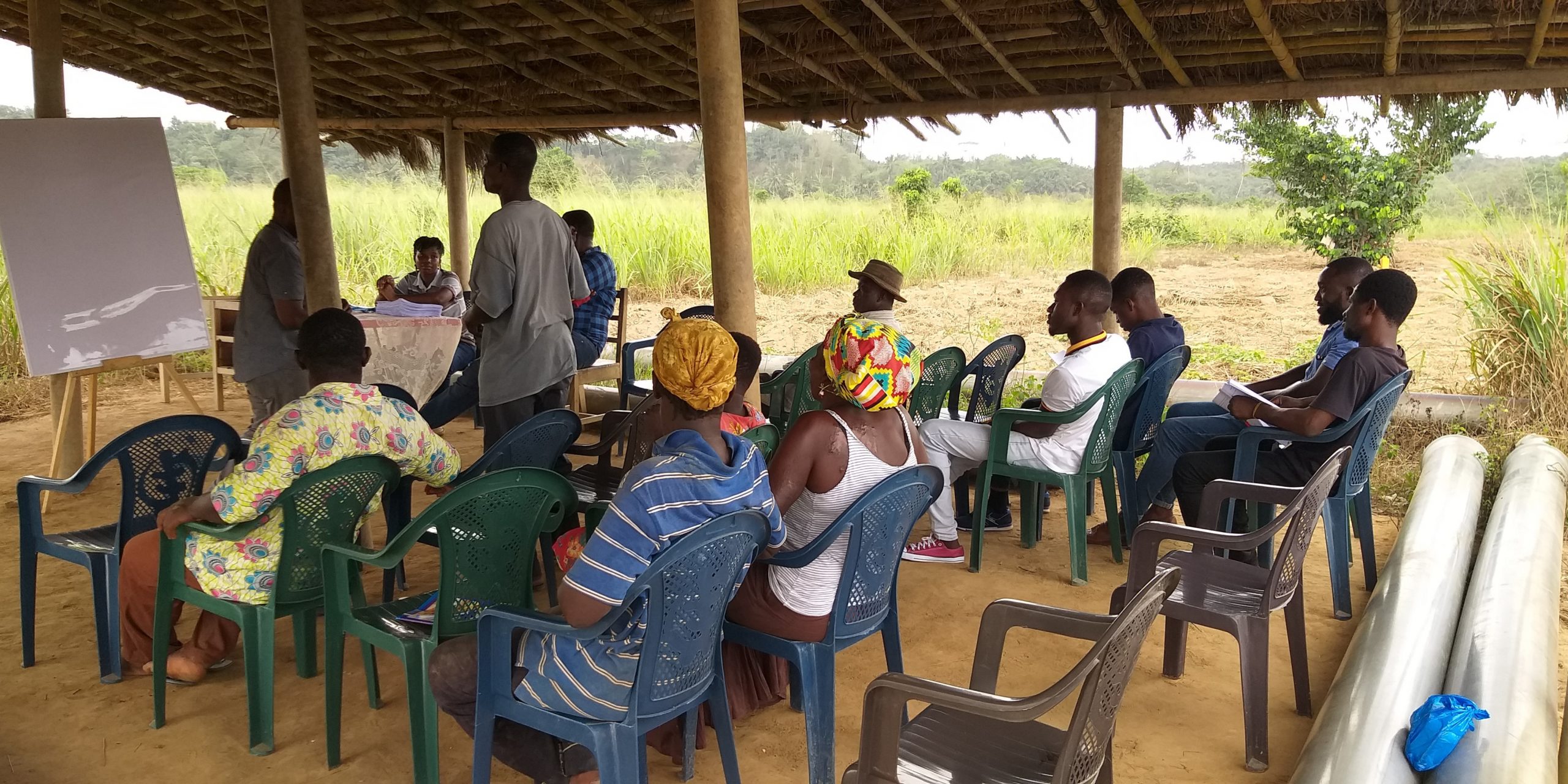 4 Participatory roundtable discussion with the irrigation scheme project manager, farmer association members together with CSIR-IIR Research team at Mankessim irrigation scheme