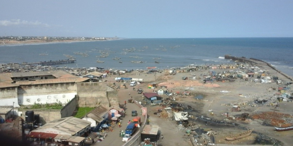 A beach in Accra that acts as place for open defecation for residents in low income communities