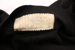 Label in Ruskin's clothes