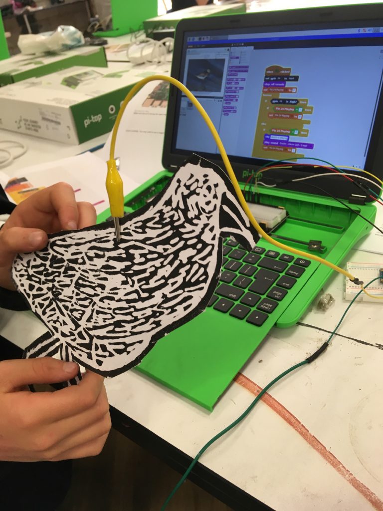 Interactive bird print