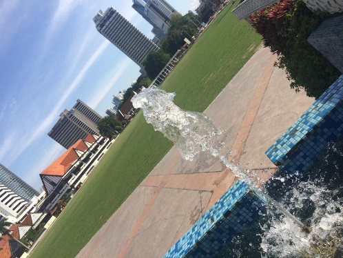 Fountains outside the mosque in Kuala Lumpur