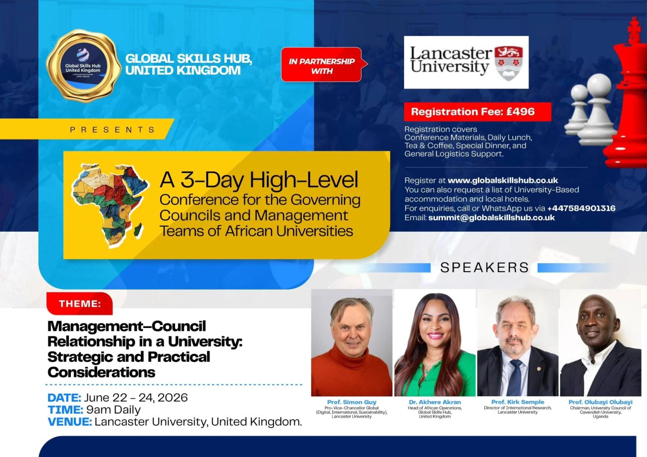 Lancaster University to Host High-Level Conference for African University Leaders in June 2026