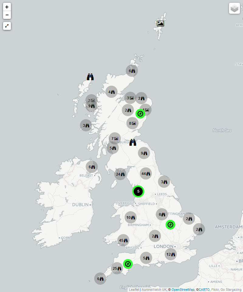 New! Aurora Map. | AuroraWatch UK