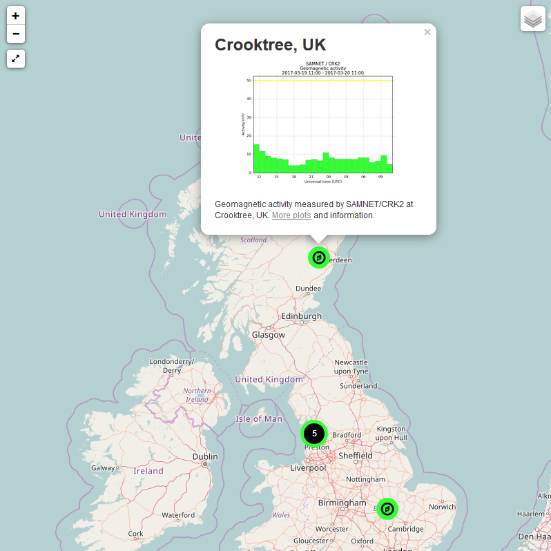 New! Aurora Map. | AuroraWatch UK