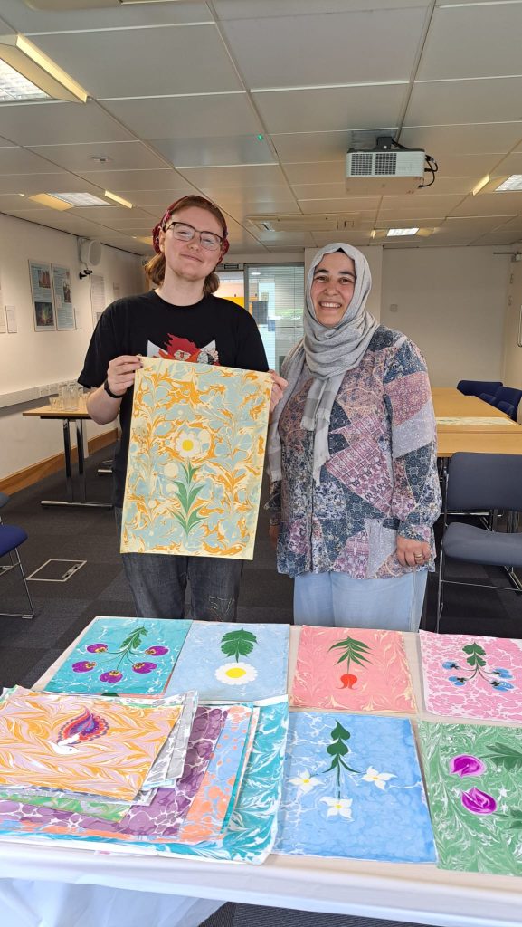 Participant with artwork
