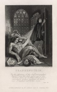 Frontispiece illustration from Frankenstein