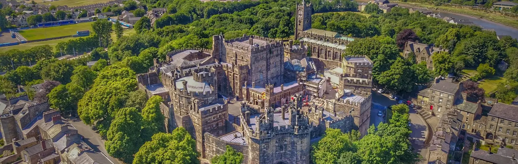Aerial view of Lancaster Castle