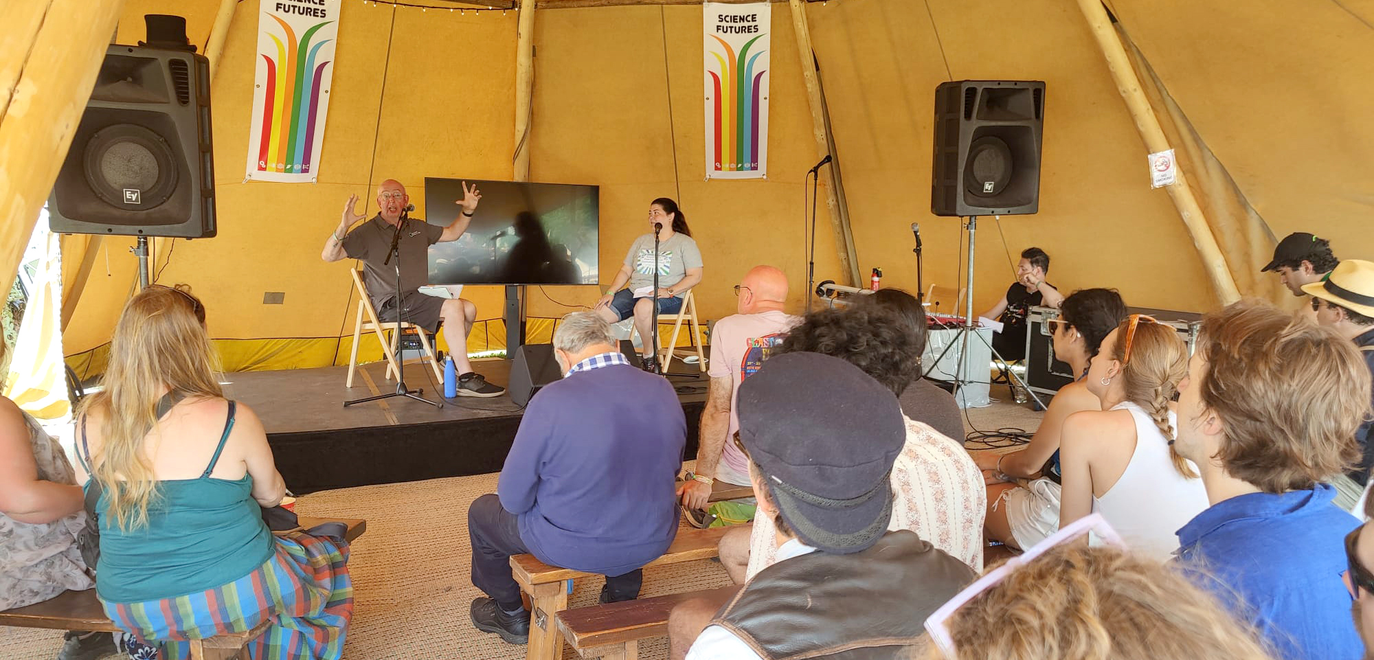 Gordon Blair and Marcia Smith on the Laboratory Stage at Glastonbury 2023